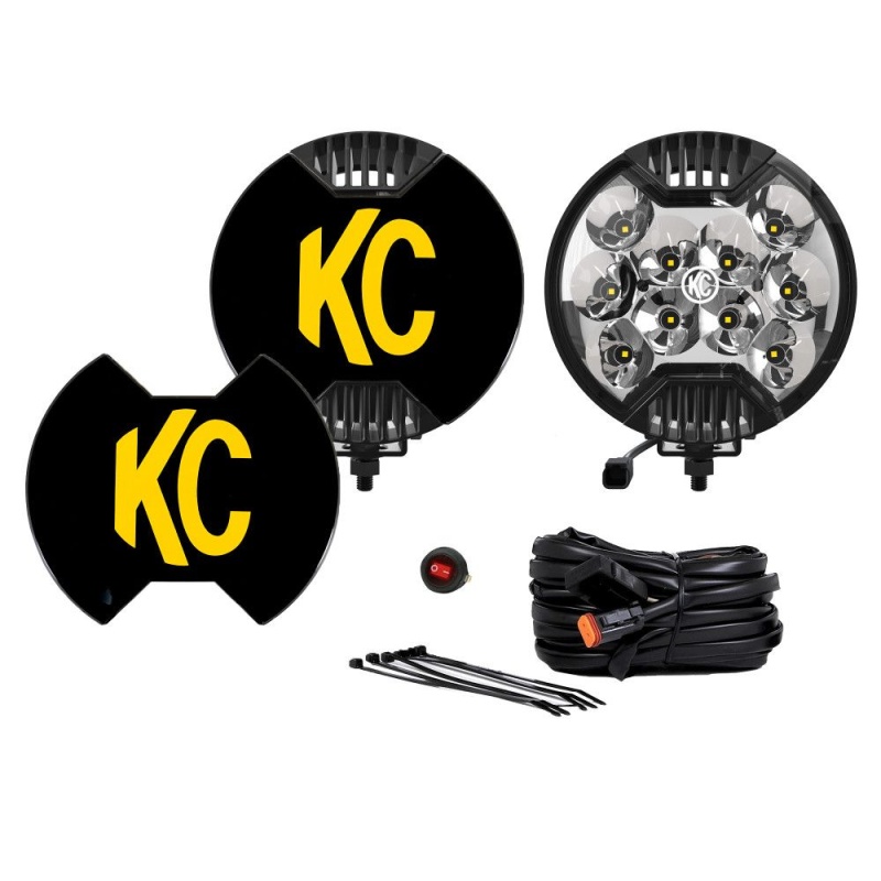 KC Hilites 6" SlimLite LED - Pair (2) Light System - 50W Spot Beam - Image 2