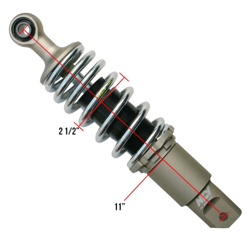 NCY Honda Ruckus 265mm Coilover Rear Shock - Chrome - Image 3