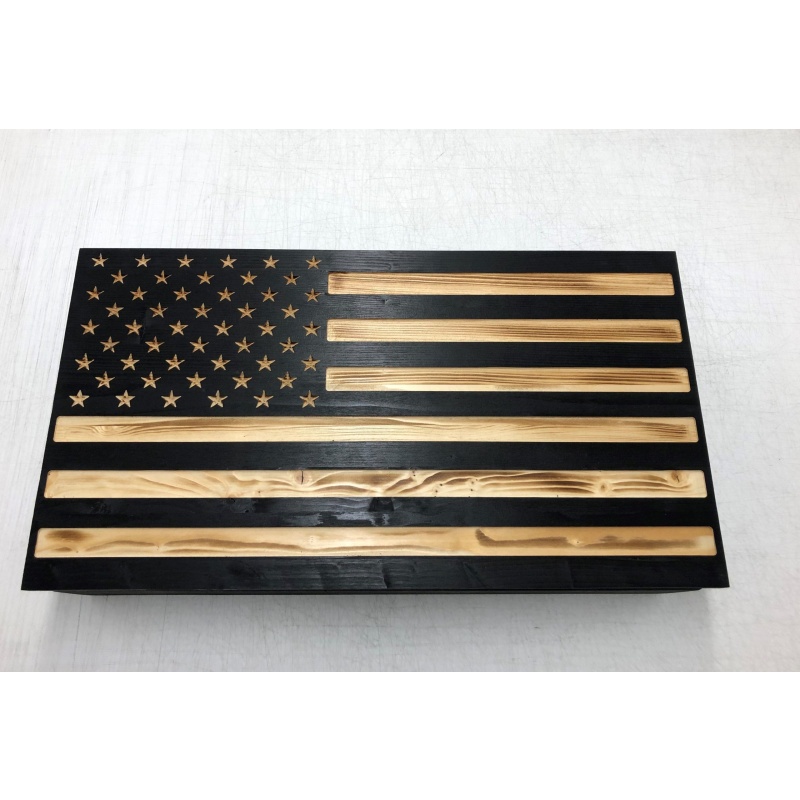 American Flag Gun Box with Magnetic Lock