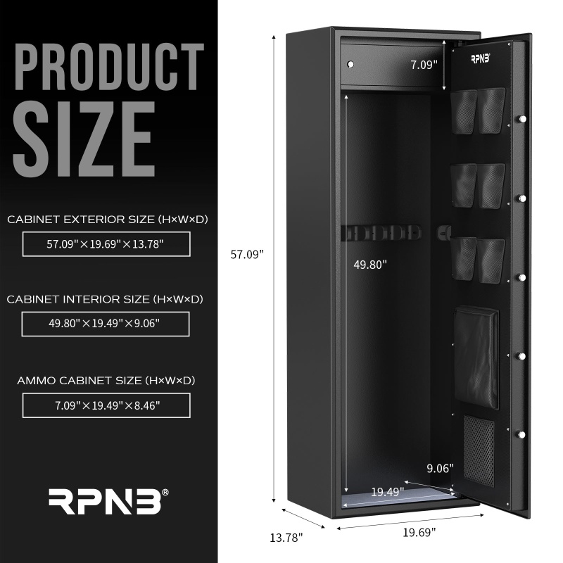 RPNB RP10FR Biometric Large 10 Gun Cabinet with Electronic Digital Lock - Image 4