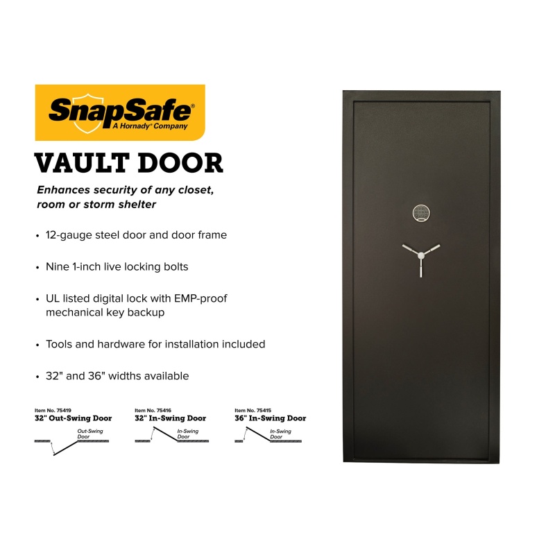 SnapSafe 75415 Vault Room Door 36" - Inswing - Image 5