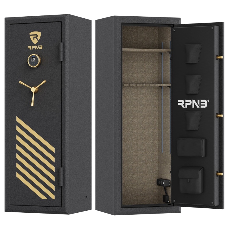 RPNB RPFS14-B 14 Gun Fireproof Biometric Gun Safe Black