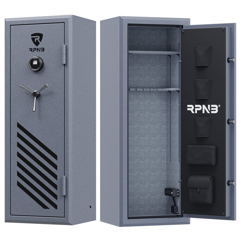 RPNB RPFS14-G 14 Gun Fireproof Biometric Gun Safe Grey