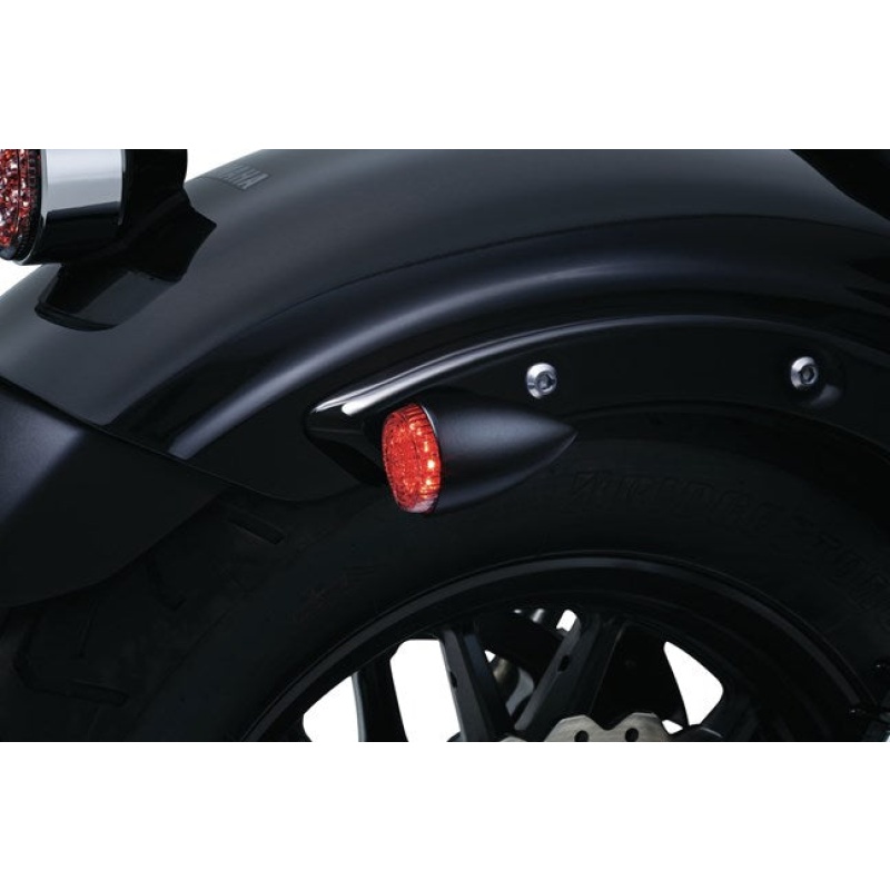 Motodynamic Matte Black Front/Rear LED Torpedo Turn Signal Light - Clear - Honda Rebel - Image 4