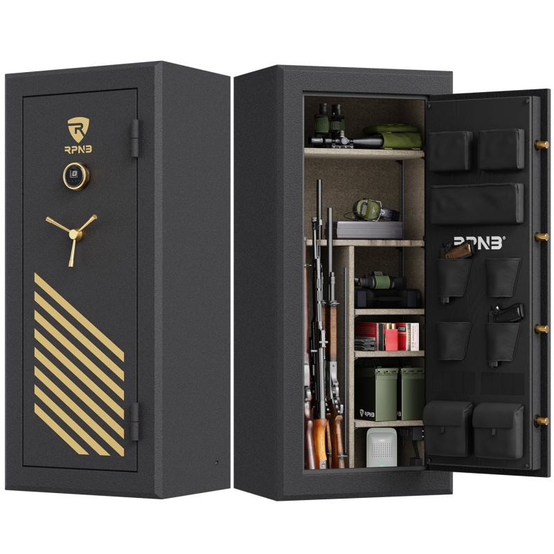 RPNB RPFS24-B 24 Gun Fireproof Biometric Gun Safe Black