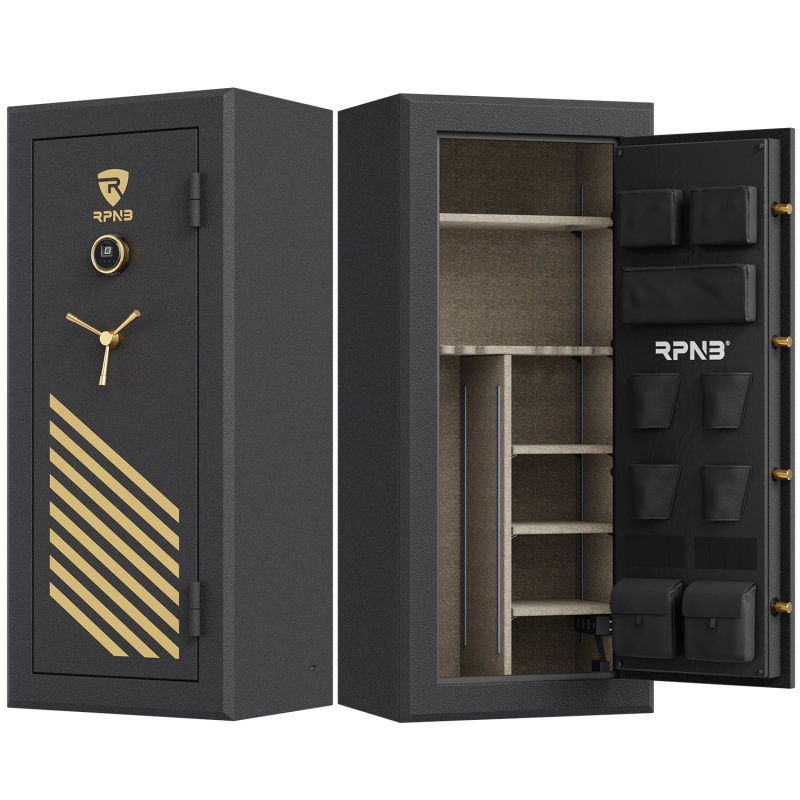 RPNB RPFS24-B 24 Gun Fireproof Biometric Gun Safe Black - Image 2