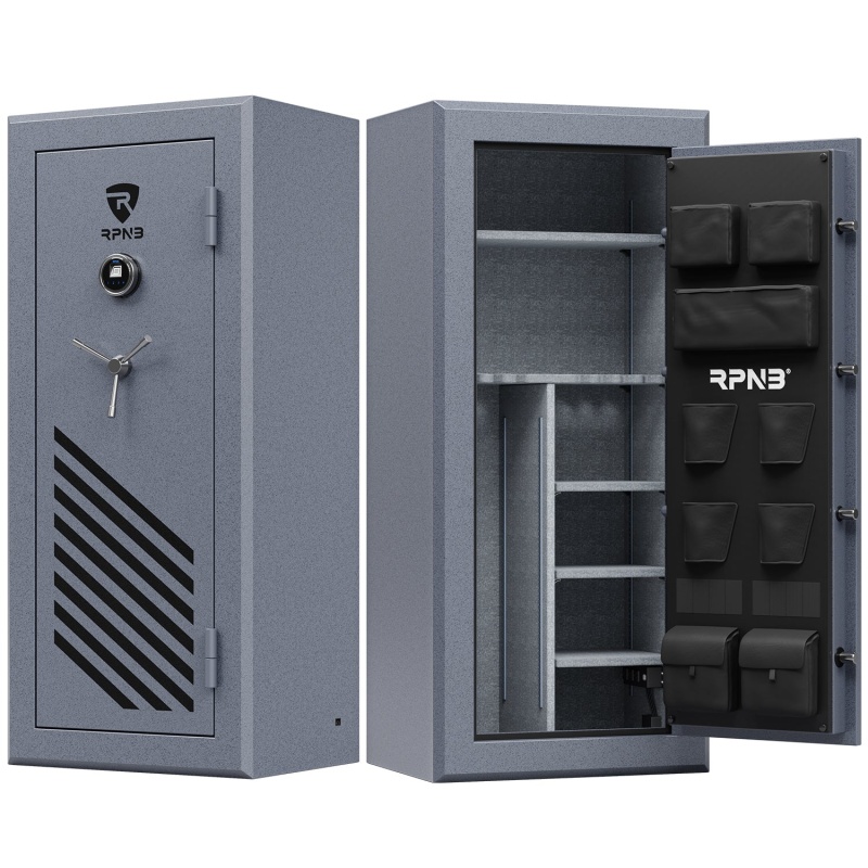 RPNB RPFS24-G 24 Gun Fireproof Biometric Gun Safe Grey