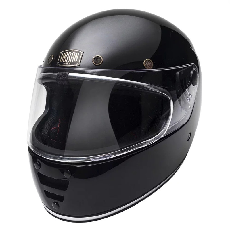 Urban Full Face Helmet Cafe Racer Gloss Black - Image 2