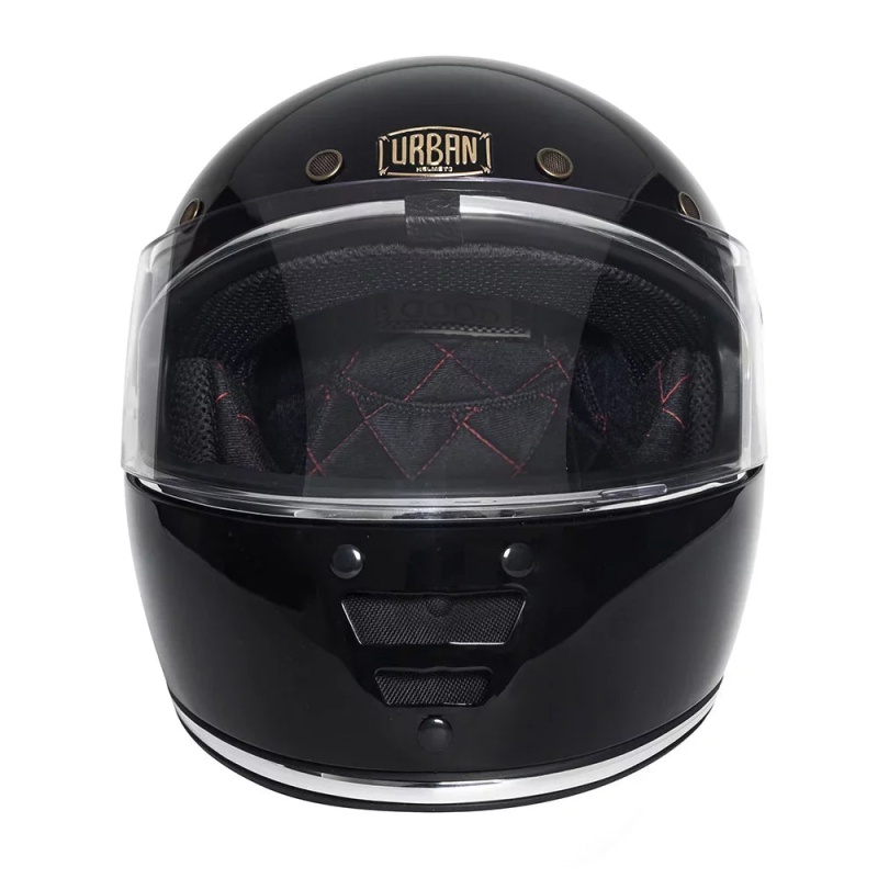 Urban Full Face Helmet Cafe Racer Gloss Black - Image 4