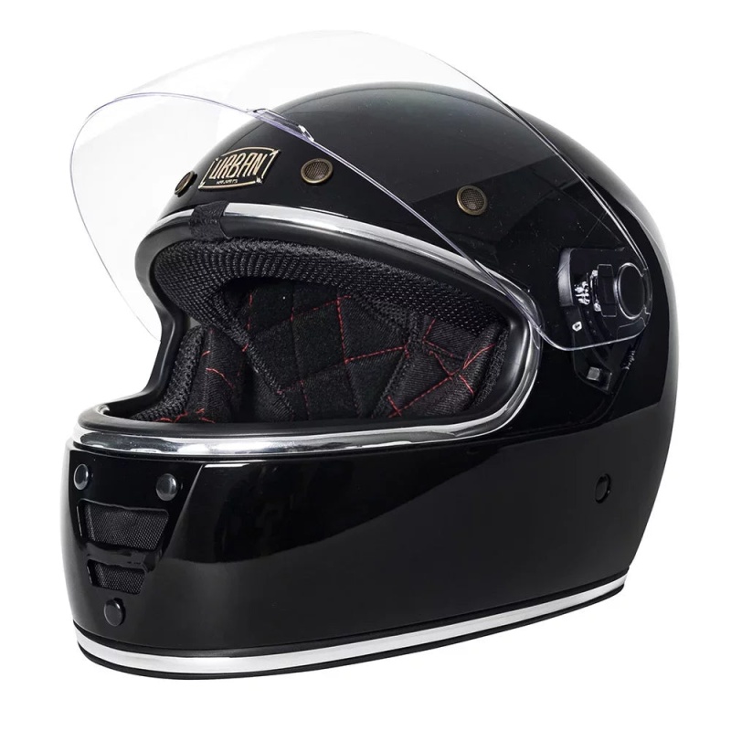 Urban Full Face Helmet Cafe Racer Gloss Black - Image 3