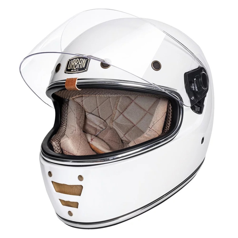 Urban Full Face Helmet Cafe Racer White - Image 2