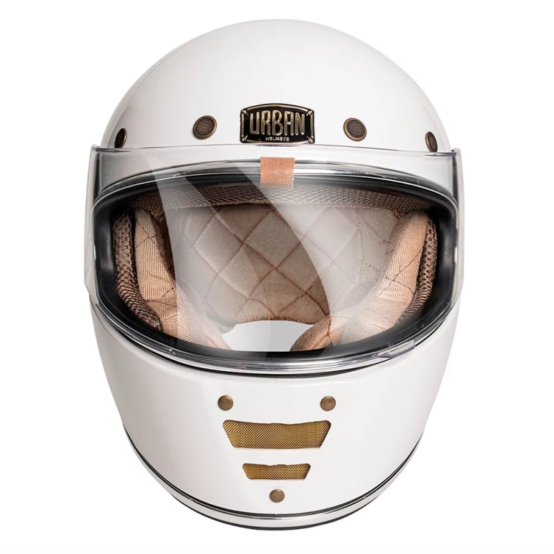 Urban Full Face Helmet Cafe Racer White - Image 4