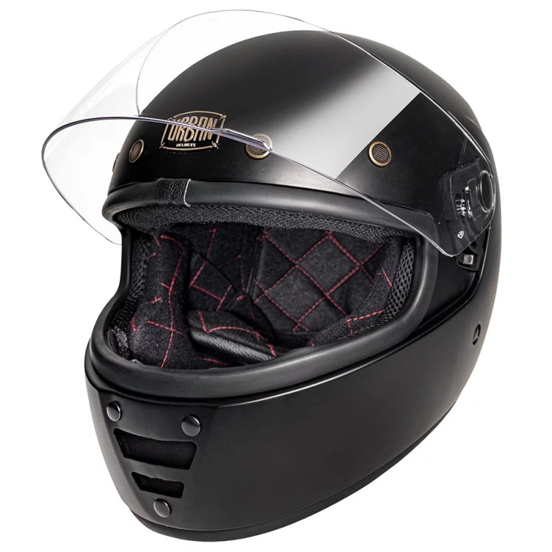 Urban Full Face Helmet Cafe Racer Matte Black - Image 2