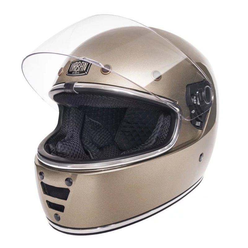 Urban Full Face Helmet Cafe Racer Flake Champagne - Image 2