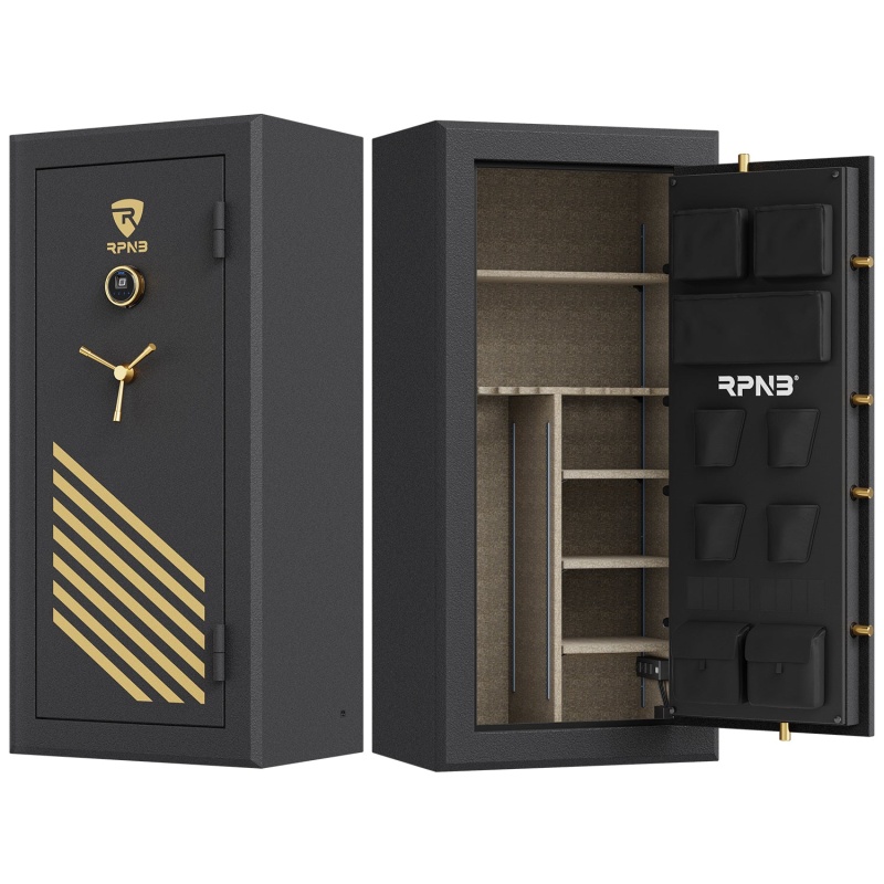 RPNB RPFS30-B 30 Gun Fireproof Biometric Gun Safe Black