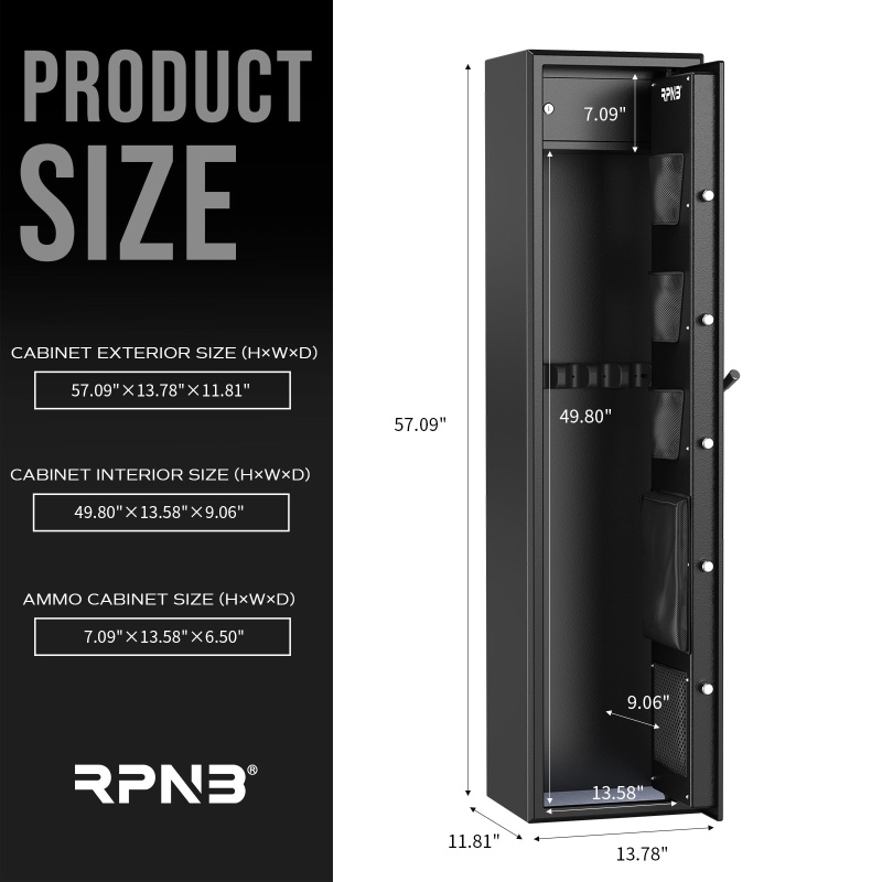 RPNB RP5FR Biometric Large 5 Gun Cabinet with Electronic Digital Lock - Image 4