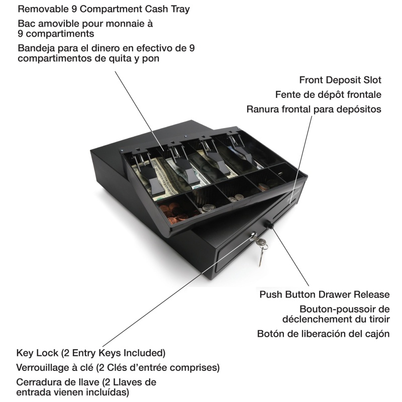 Honeywell 6313 Space-Saver Cash Drawer (4 Bill / 5 Coin Slots) - Image 6