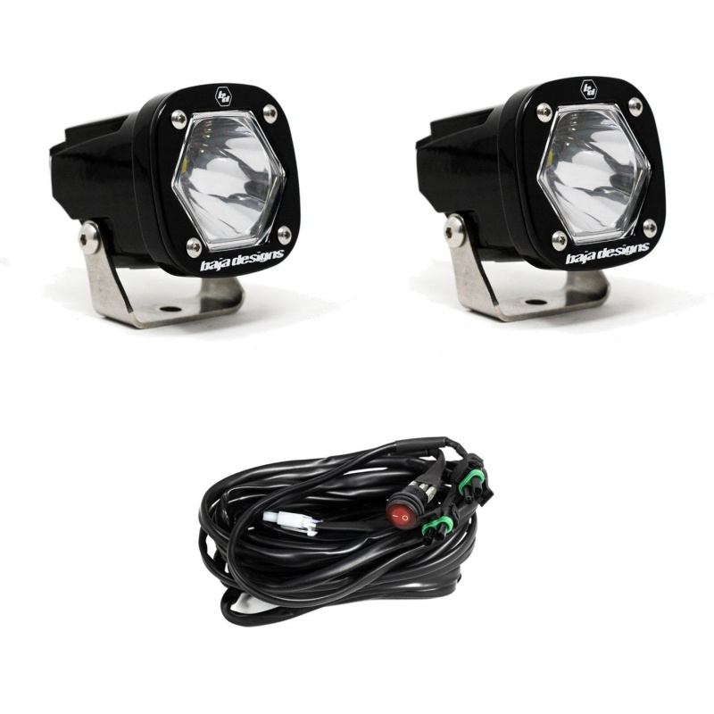 Baja Designs S1 Spot LED Auxiliary Light Pod Pair - Universal Black Spot LED