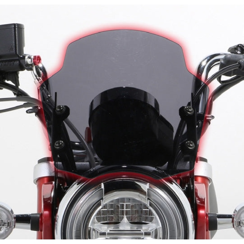 Kitaco Adjustable Honda Monkey 125 Bolt-On AERO Flyscreen Visor - Smoked - Image 2