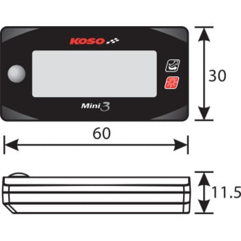 KOSO Mini 3 Air/Fuel Ratio Meter Honda Grom 125 (2014-2021) - Image 3