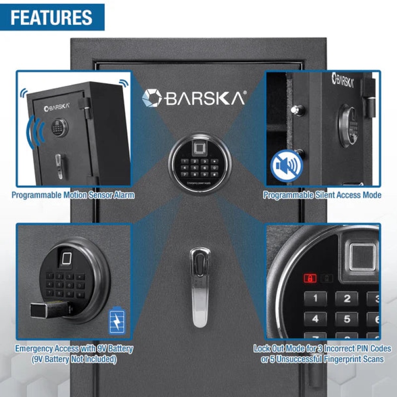 Barska AX13744 Biometric Keypad Fire Resistant Safe - Image 12