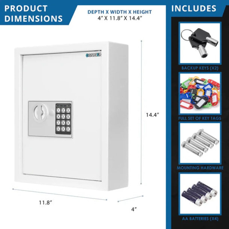 Barska AX13964 40 Capacity Fixed Position Key Cabinet with Digital Keypad - Image 9