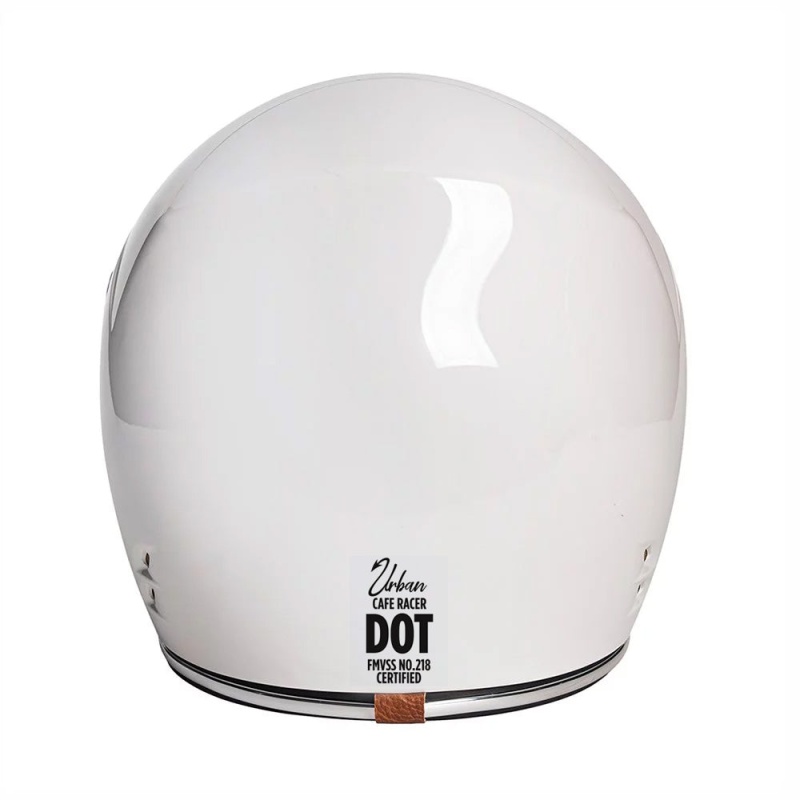 Urban Full Face Helmet Cafe Racer White - Image 6