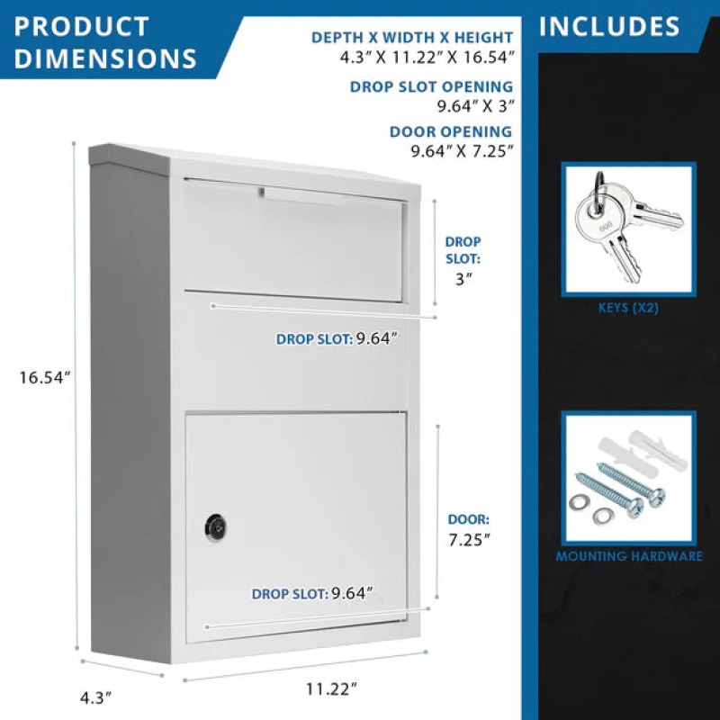 Barska CB13956 Large Locking Wall Mount Drop Box - Image 7