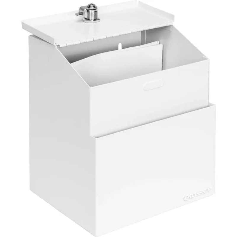 Barska CB14102 Suggestion/Ballot Box with Key Lock and Slot, White - Image 2