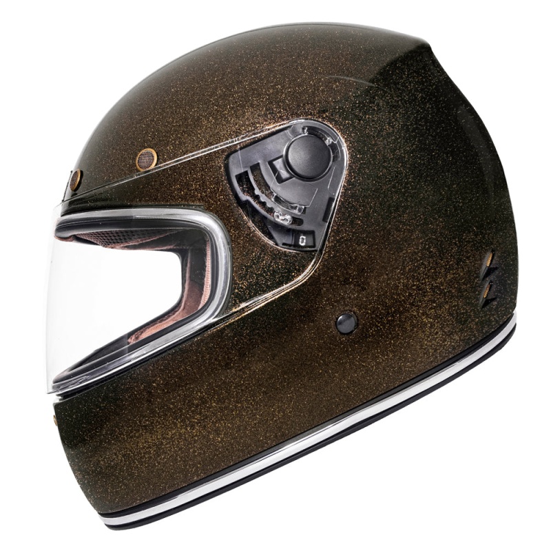 Urban Full Face Helmet Cafe Racer Dark Gold Flake