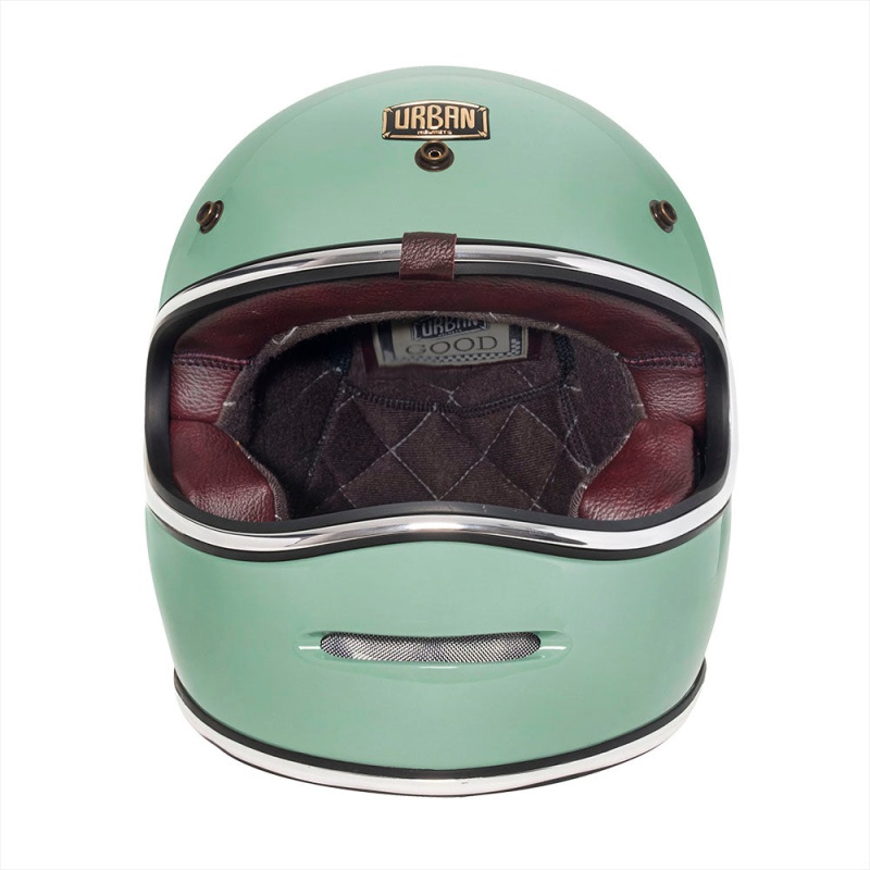 Urban Full Face Helmet BigBore Green Retro - Image 3