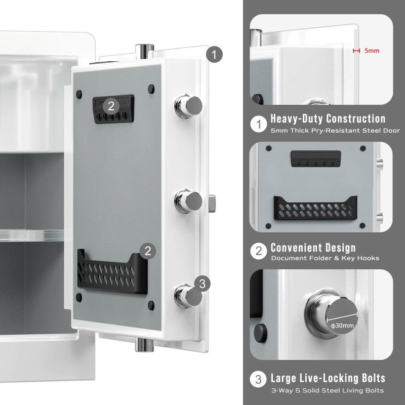 RPNB RPHS60W Smart Touch Screen Biometric Fingerprint Security Safe White - Image 6