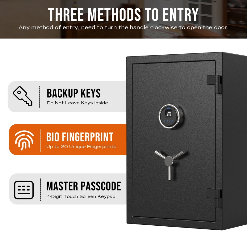 RPNB RPFS66 Large Biometric Fireproof Safe with Touch Screen Keypad - Image 5