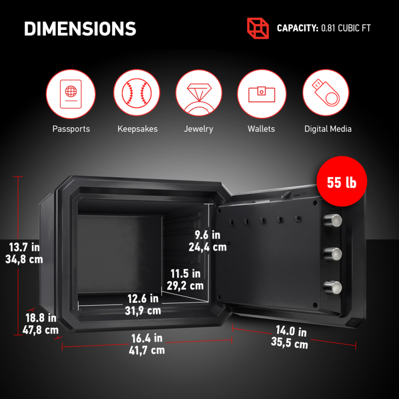 SentrySafe FPW082E Fireproof & Waterproof Safe with Digital Keypad - Image 6