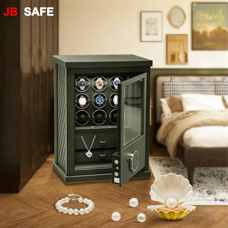 JB Watch Winder & Jewelry Safe 2 Jewelry Drawers & 9 Watch Winders - Image 3