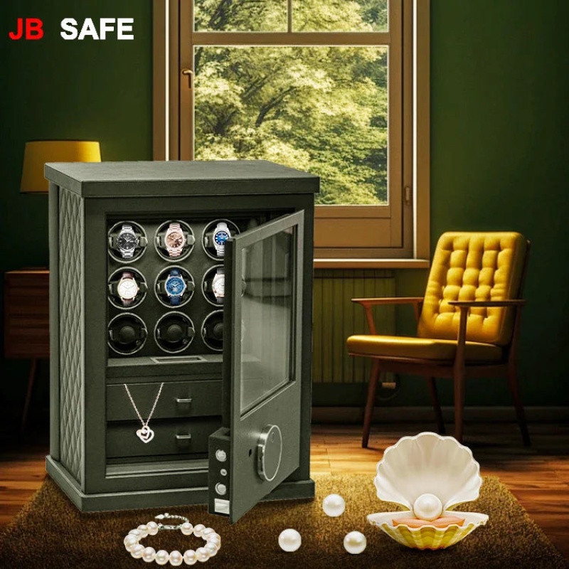 JB Watch Winder & Jewelry Safe 3 Jewelry Drawers & 6 Watch Winders - Image 3