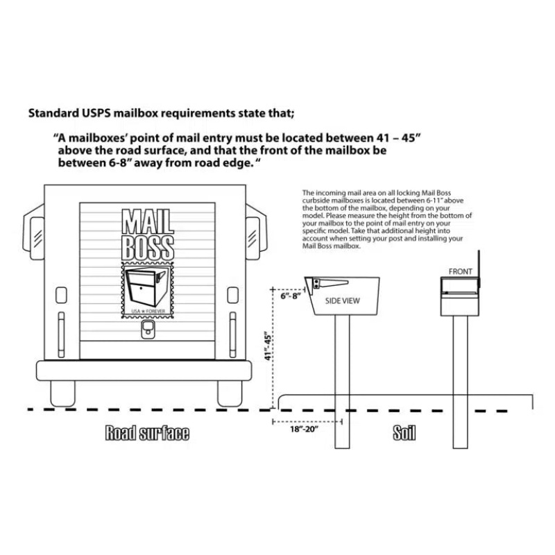 Mail Boss In Ground Steel Post (43") for Curbside Locking Mailboxes - Image 5