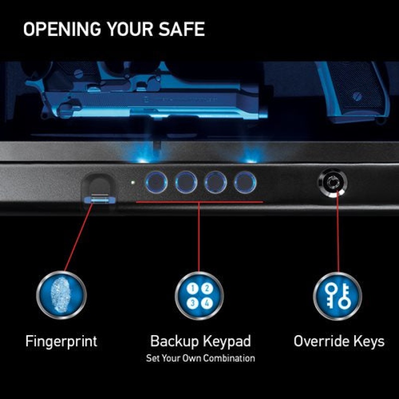 SentrySafe QAP2BLX Quick Access Biometric Pistol Safe with Interior Light - Image 3