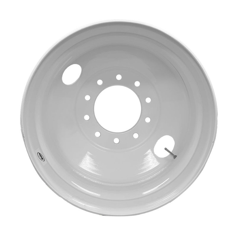 Set of 2 Truck Wheel 24.5x8.25 Steel White SpeedMax 10x285mm Hub Pilot Offset 168mm