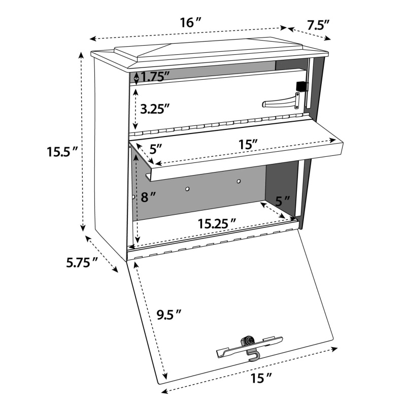 Mail Boss Townhouse Locking Wall Mount Mailbox - Image 15