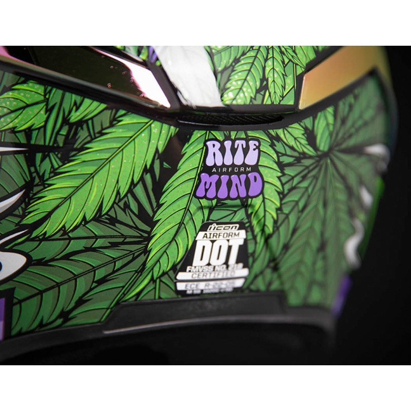 Icon Airform Ritemind Helmet 420 Hemp Weed - Image 4