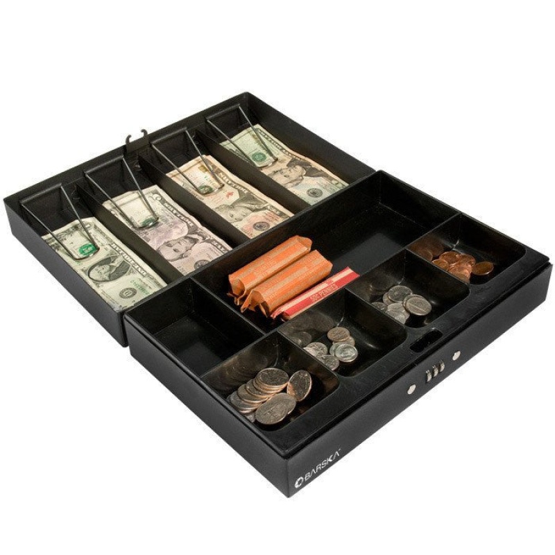 Barska CB11794 17" Cash Box With 6 Compartment Tray - Image 2