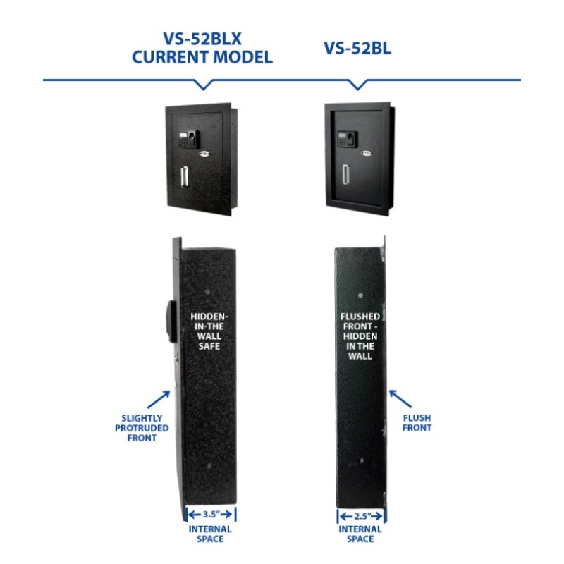 Viking VS-52BLR Biometric Fingerprint Hidden Wall Safe (VS-52BL) - Image 3