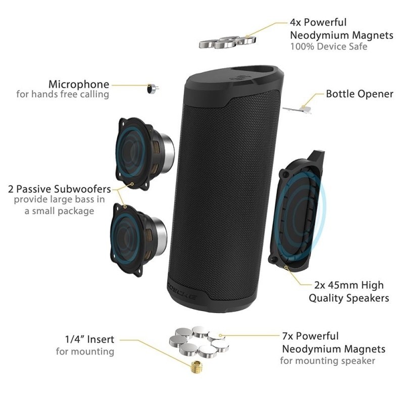 SCOSCHE BOOMBOTTLE MM BLACK BLUETOOTH PORTABLE SPEAKER - Image 3