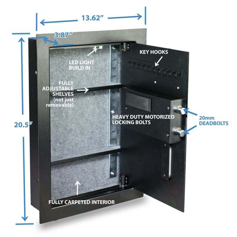 Viking VS-52BLR Biometric Fingerprint Hidden Wall Safe (VS-52BL) - Image 15