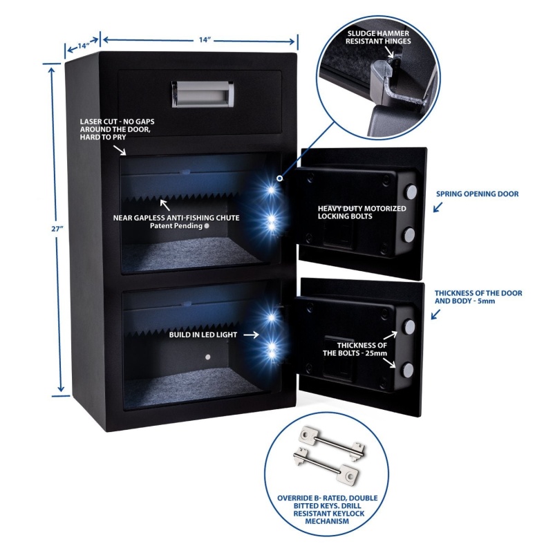 Viking VS-70DS Double Door Depository Safe with Electronic Locks - Image 6