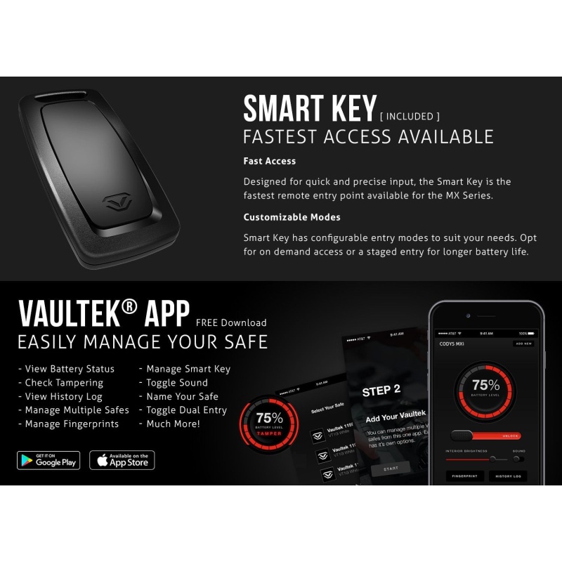 Vaultek MXi Large Capacity Rugged Bluetooth Smart Safe with Biometric Lock - Image 6