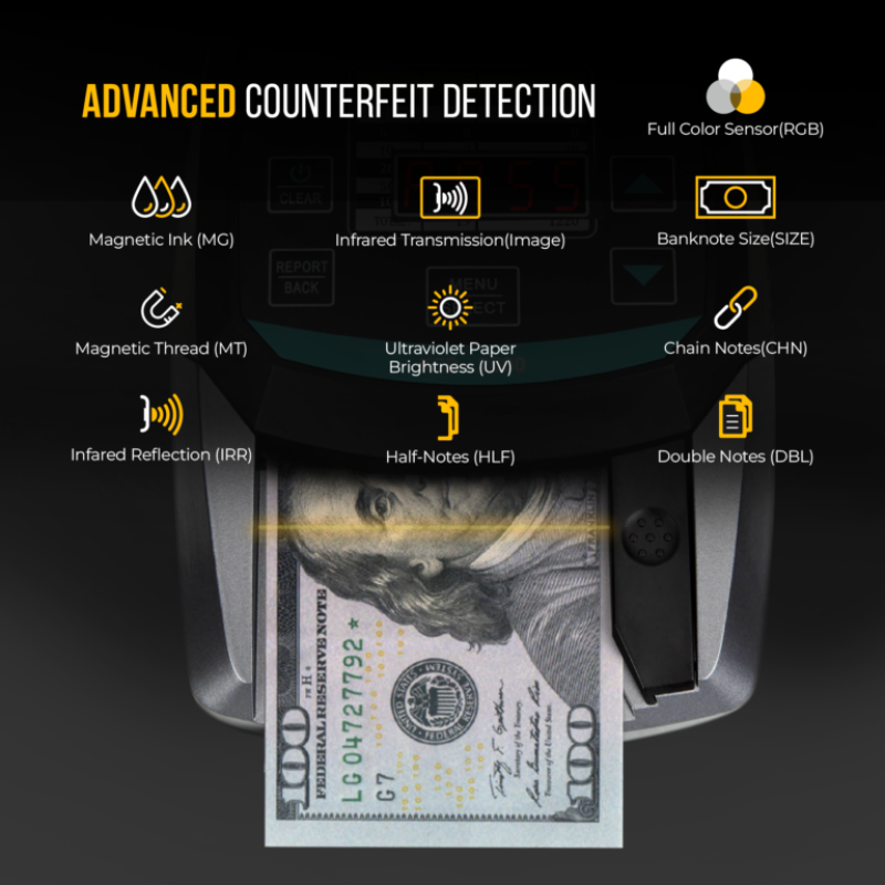 Kolibri KCD-2000 All Orientation 2-in-1 Counterfeit Money Detector and Bill Counter - Image 4