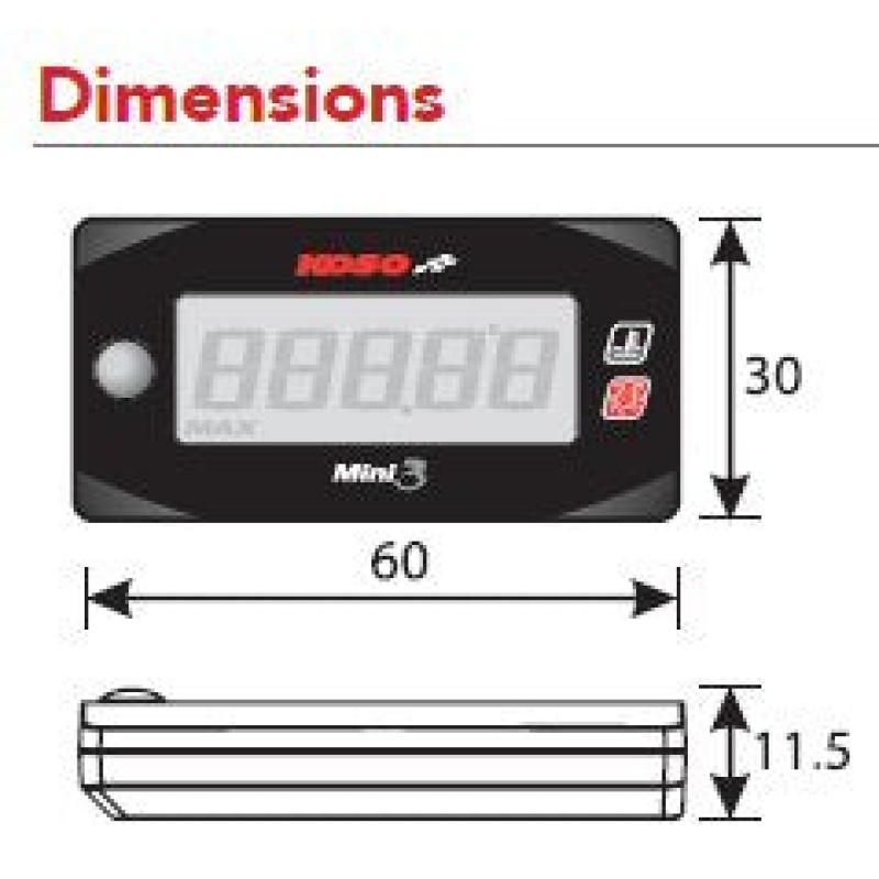 KOSO Mini 3 Cylinder Head Temperature Meter for Honda Grom 125 ( 2014-2020) - Image 4