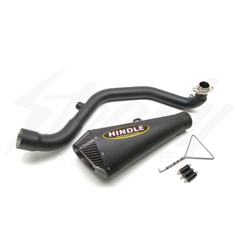 Hindle Stainless EVO Megaphone Full Exhaust System - Honda Grom 125 (2017-2020) - Black Ceramic w/Carbon Tip - Image 3